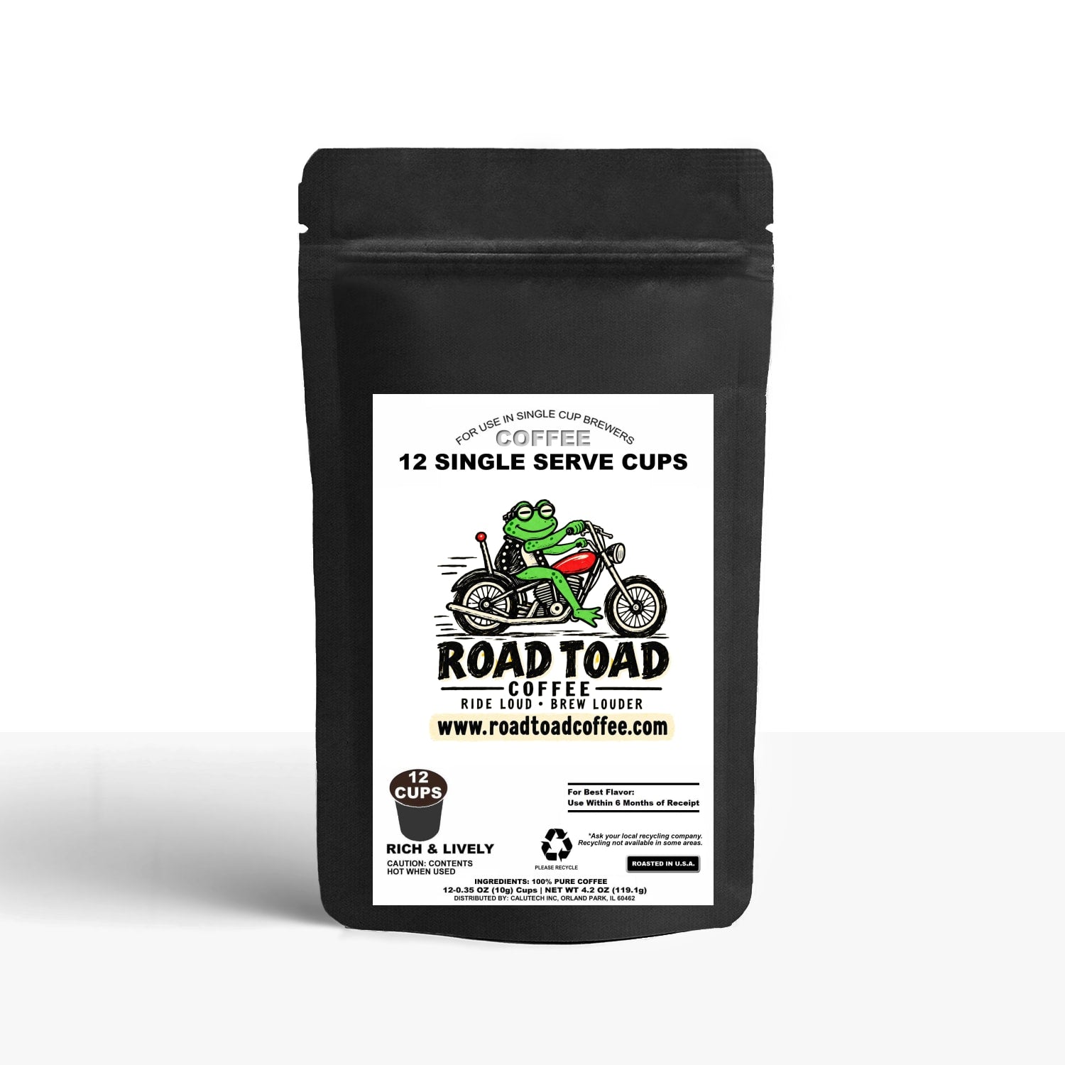 Road Toad Coffee 12 Pack Single Serve Coffee Capsules