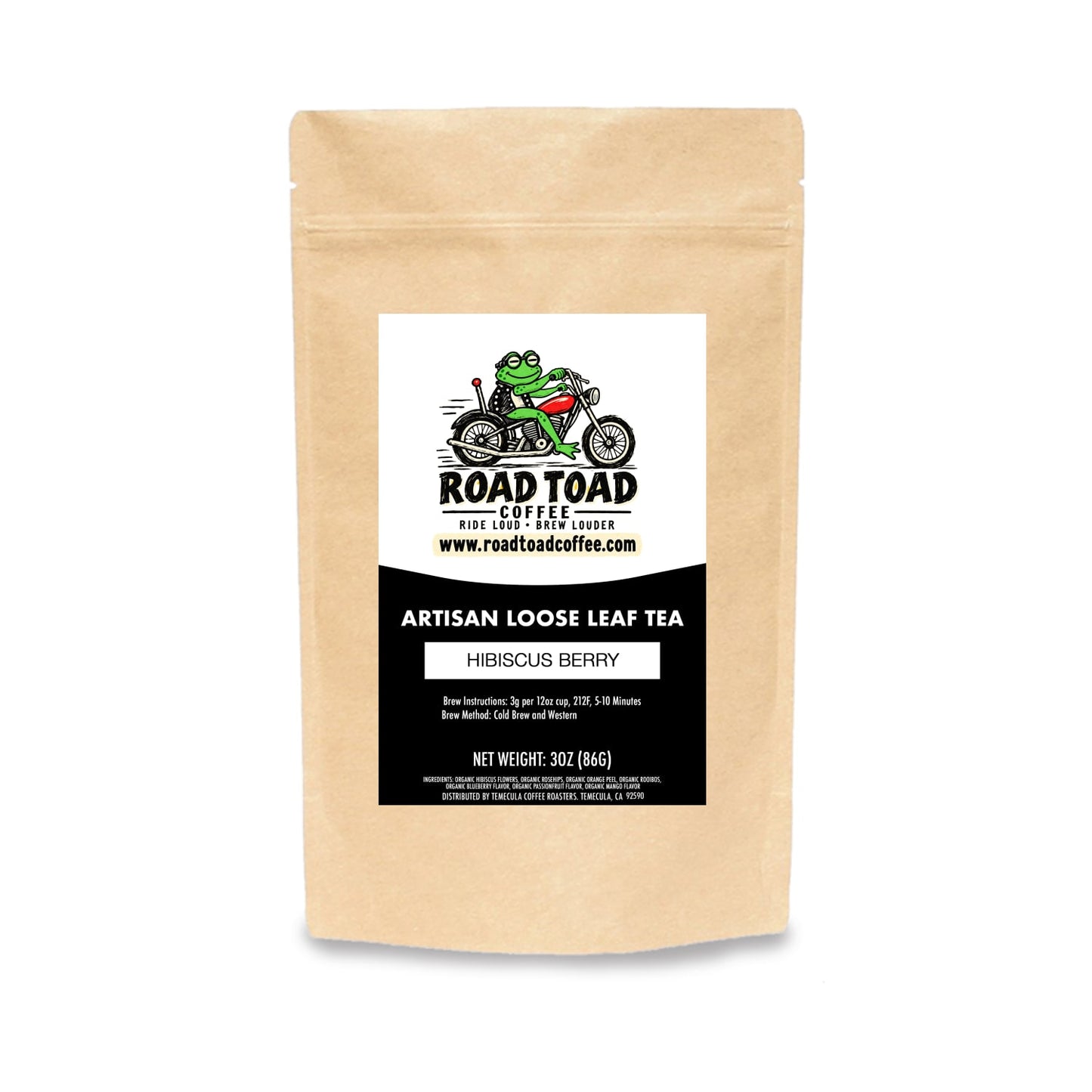 Bag of Hibiscus Berry Tea from Road Toad Coffee